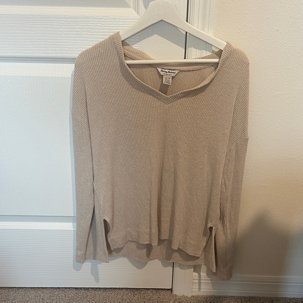 tommy bahama sweater Taupe V-Neck Top